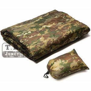 Military Style All Weather Poncho Liner Woobie Blanket Outdoor Camping With Bag