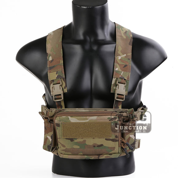 Emerson Tactical Assault Chest Rig D3CR Micro X Harness Plate Carrier Front Panel w/ Mag Pouches