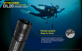 Nitecore DL20 LED 1000 Lumens Underwater Sport Diving Light Flashlight Torch