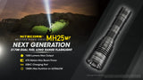 NITECORE MH25 V2 LED 1300 Lumens USB-C Rechargeable Flashlight Torch + Battery