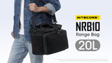 NiteCore NRB10 Multiple Ways of Carrying Range Bag 20L Capacity - Black