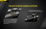 NiteCore R40 V2 LED 1200 Lumens USB Rechargeable Flashlight Torch+Battery
