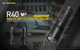 NiteCore R40 V2 LED 1200 Lumens USB Rechargeable Flashlight Torch+Battery
