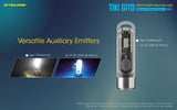 NiteCore TIKI GITD BLUE 300 Lumens USB Rechargeable Keychain Flashlight Torch